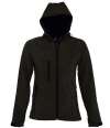 46802 Ladies Replay SOL'S Ladies Replay Hooded Soft Shell Jacket Black colour image